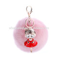 Cell Phone Decoration Real Rabbit Fur pom poms Keychain / fourrure de lapin en gros